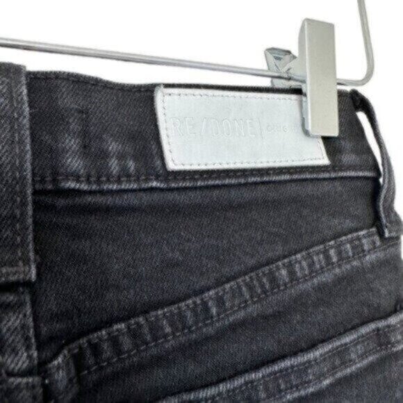 RE/DONE 90s Originals High Rise Black Ankle Crop Skinny Jeans Size 25 - Picture 9 of 12